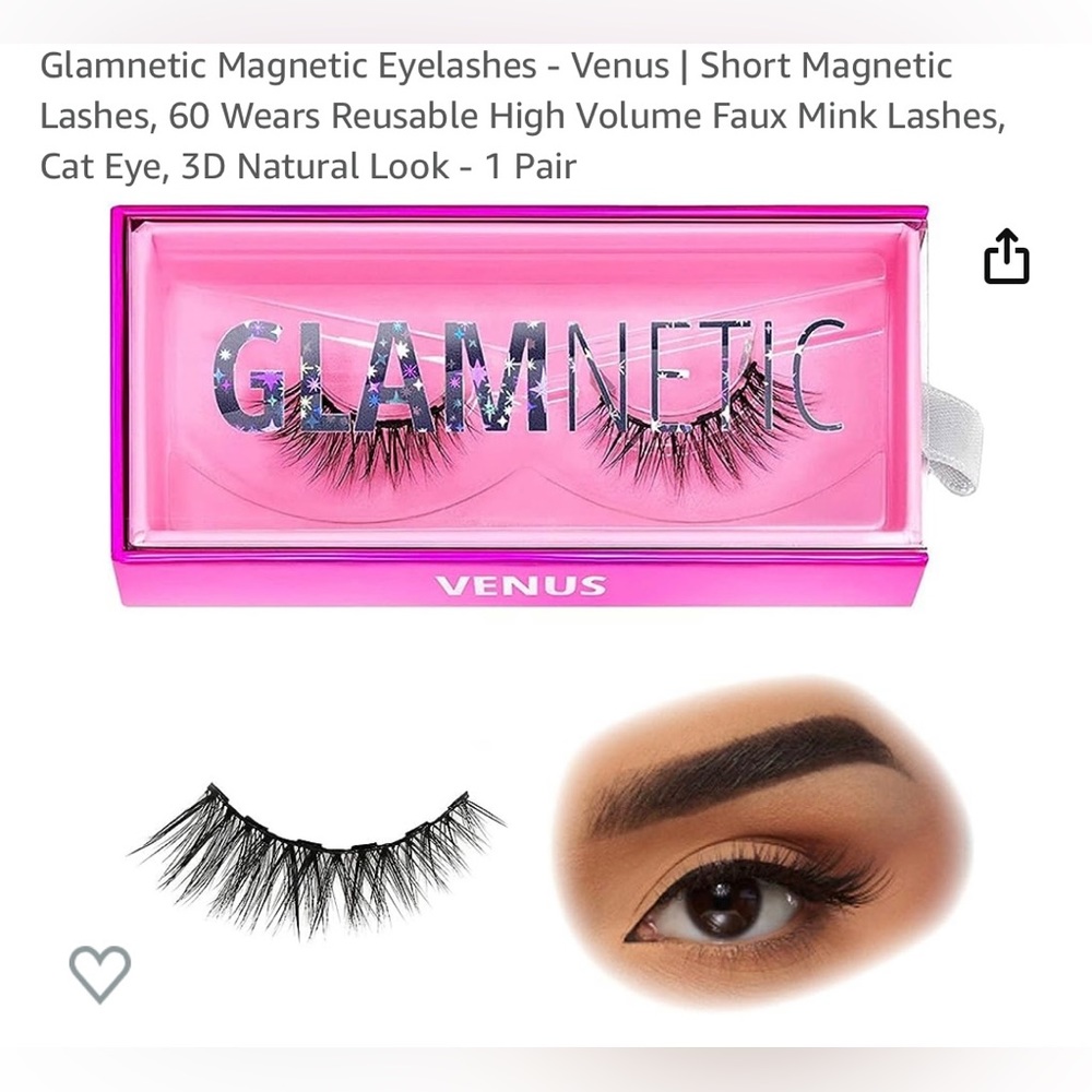 Brand New Glamnetic “Venus” eyelashes AND waterproof magnetic liquid eyeliner